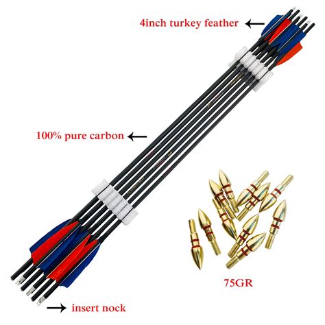 3032inch Hunting Target Arrows Archery 300 400 500 600 700 Spine Pure