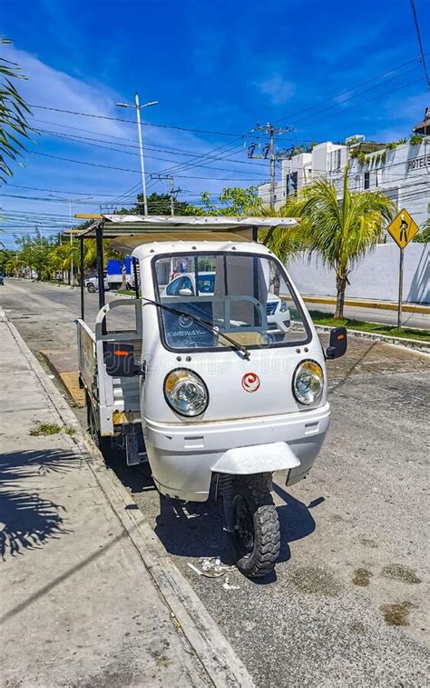 White Tuk Tuk White Tuktuks Rickshaw In Mexico Editorial Photography