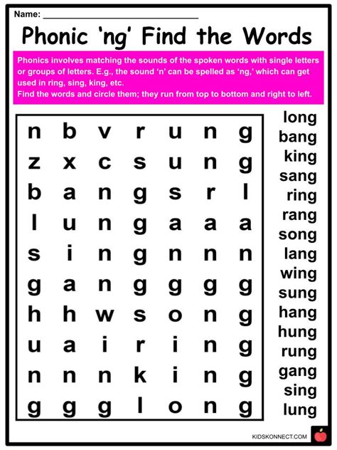 Phonics Ng Sounds Worksheets And Activities For Kids