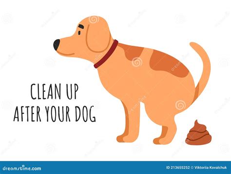 Pet Pooping Isolated On White Background Cute Vector Illustration
