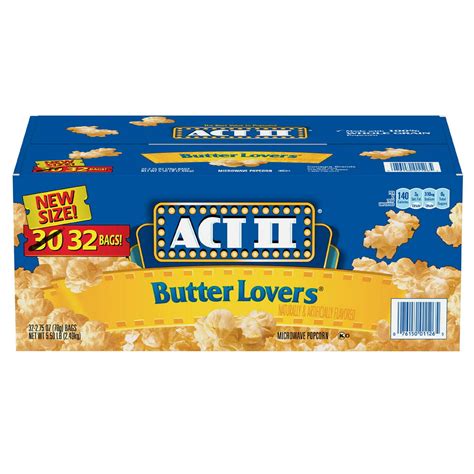 Act Ii Butter Lovers Microwave Popcorn 275 Ounce 32 Pack Walmart
