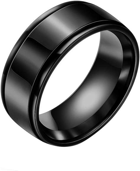 Onefeart Titanium Ring For Men Boy Highly Polished Uk Jewellery