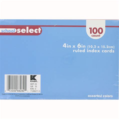 No other brand is more trusted or recognized in the trading card industry! S68Q8352 100 Count Colored Index Cards Ruled 4X6
