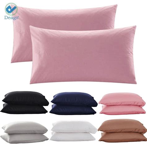 Deago Set Of 2 Ultra Soft Microfiber Bed Pillow Case Pillow Covers With Envelope Closure King