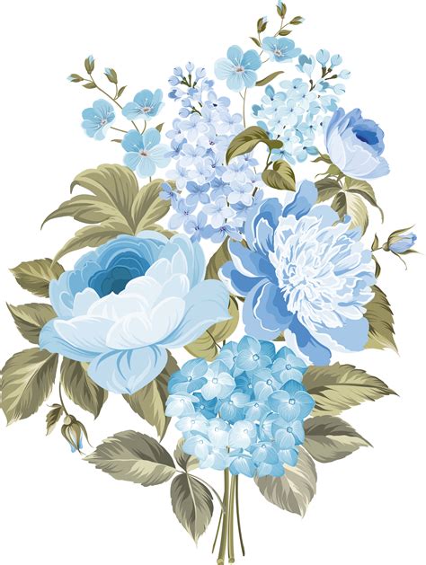 Blue Flower Background Png Flower