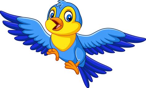 Cartoon Happy Little Bird Flying 8387557 Vector Art At Vecteezy