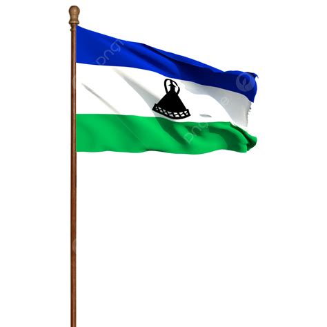 Lesotho Flag With Pole Png Vector Psd And Clipart With Transparent
