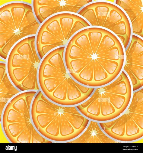 A Vector Illustration Of Oranges Slices Pattern Stock Vector Image