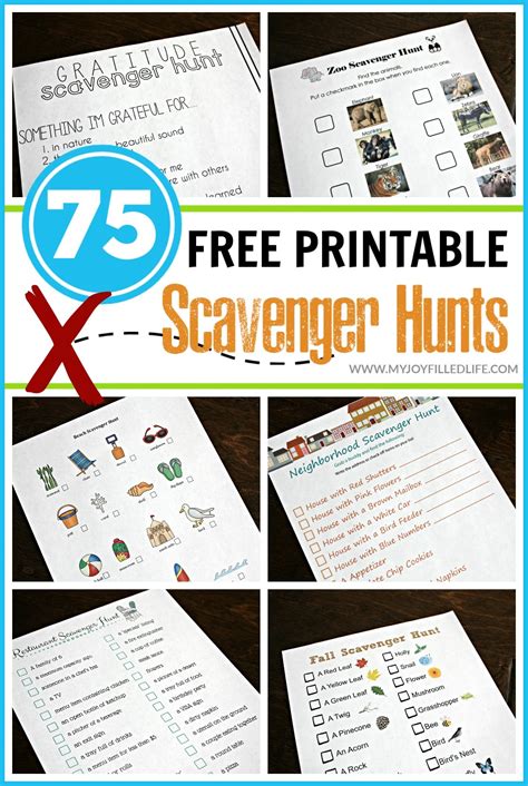 75 Free Printable Scavenger Hunts