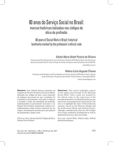 anos do Serviço Social no Brasil
