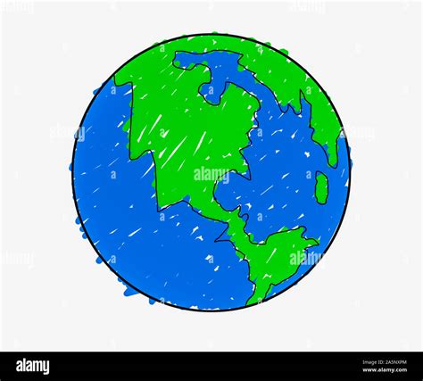 Hand Drawn Earth And A White Background Stock Photo Alamy
