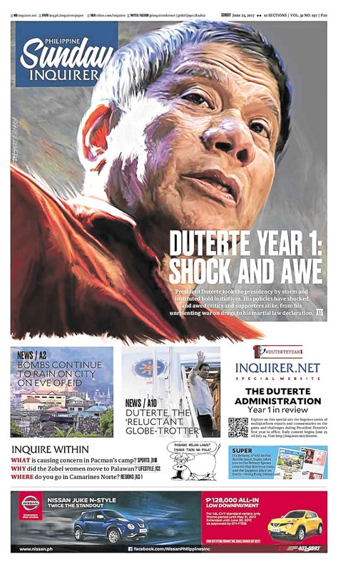 Inquirer Bags Gold For Best Page 1 Design Inquirer News