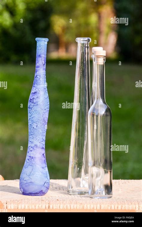 Vintage Old Fashioned Glass Bottle Stock Photo Alamy