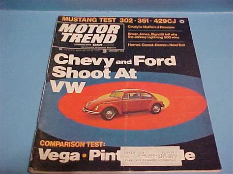 Vintage January 1971 Hot Rod Magazine Chevy And Ford Shoot At Vw 500