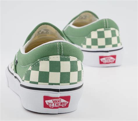 Vans Vans Classic Slip On Trainers Checkerboard Shale Green True White