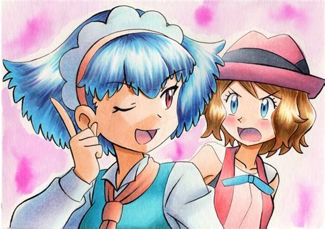 Serena And Miette Pokemon And More Drawn By Oka Mochi Danbooru