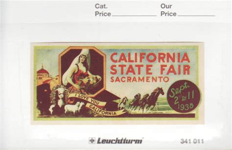 Poster Stamp California State Fair Sacramento 1938 United Etsy