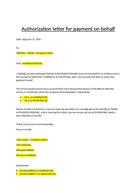 6 Free Printable Authorization Letter Formats And Samples For Word Vrogue
