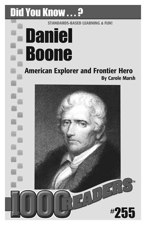 Daniel Boone American Explorer And Frontier Hero Consumable Pack 30