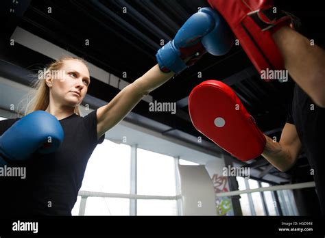 Young Athletes Compete In Boxing Stock Photo Alamy