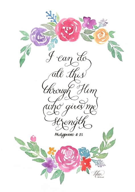 Modern Calligraphy Floral Watercolour Bible Verse Painting Bible