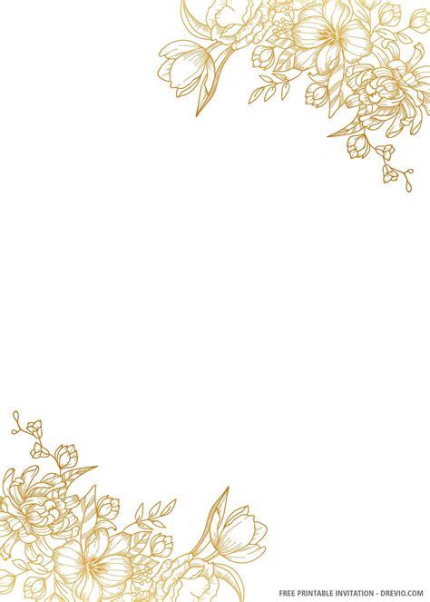 Free Printable Gold Wedding Invitation Templates Wedding