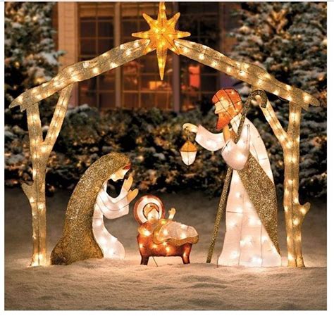 Get the best deals on nativity scene. Outdoor Nativity Scene Lighted Large Pre Lit Outside Holy ...