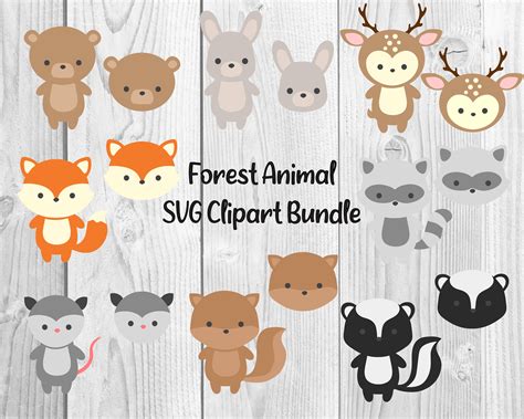 Waldtier-Bundle SVG Woodland Clipart Ausschneiden von | Etsy