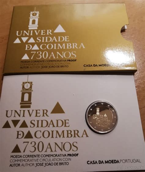 Euromince Portugalsko Coimbra Proof Mince Bankovky Krupina