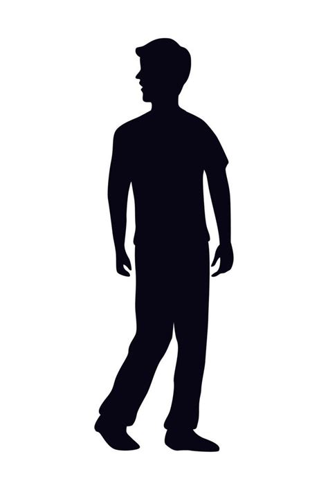 Young Man Silhouette Style 14177081 Vector Art At Vecteezy