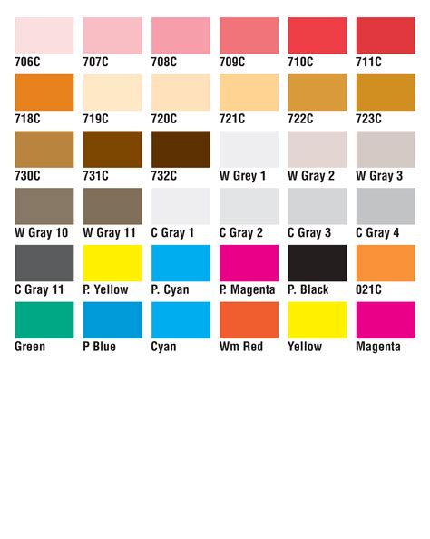 Sample Pms Color Chart Raisa Template Riset