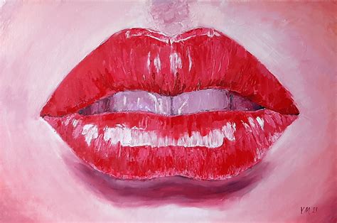 Lips Painting Original Art Oil On Canvas Erotic Artwork Etsy