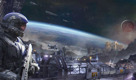 Halo Warrior Surface Of Planet Helmet Games Space Sci Fi Wallpaper