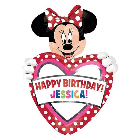 Amscan Folienballon Xl Happy Birthday Minnie Mouse Personalisierba
