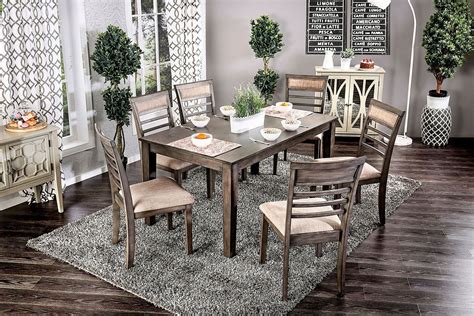 Browse living room furniture sets in silver and slate, with chair, table, and sofa options. Fafnir 7-Piece Dining Room Set (Gray) by Furniture of ...