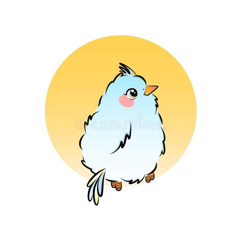 Cute Little Blue Bird In Cartoon Style Vector Illustration Stock