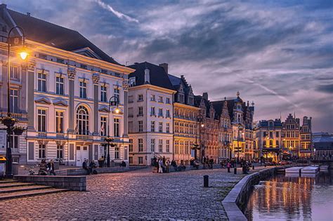 Hd Wallpaper River Building Home Belgium Promenade Ghent The