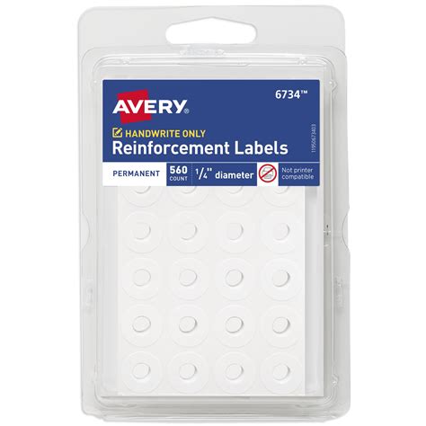 Avery Self Adhesive Hole Reinforcement Stickers 14 Diameter Hole