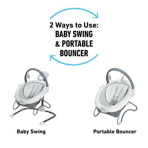 Graco Soothe N Sway Lx Baby Swing With Portable Bouncer Derby Grey