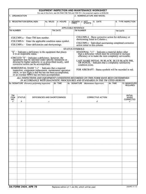 1979 Form Da 2404 Fill Online Printable Fillable Blank Pdffiller