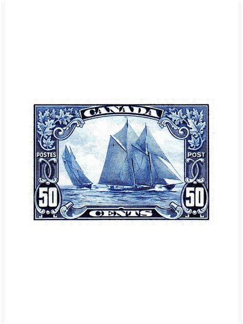 1929 Canada Bluenose Schooner Postage Stamp Poster For Sale By