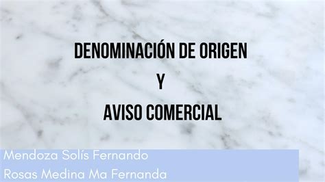 Denominación De Origen Y Aviso Comercial Ericka Castillo Udocz