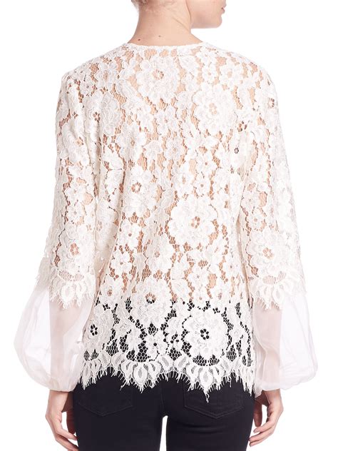 Alexis Sue Lace Blouse In Natural Lyst