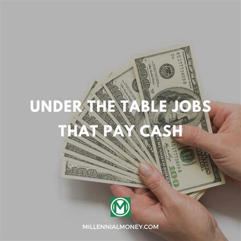 Under the table jobs is just another term for off the books jobs which basically means that the job is not officially recorded. 18 Under The Table Jobs That Pay Cash | Millennial Money