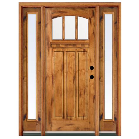 Steves And Sons 68 In X 80 In Craftsman 3 Lite Arch Stained Knotty