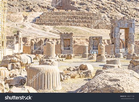 Ruins Of Xerxes Palace In Persepolis Shiraz Iran Stock Photo