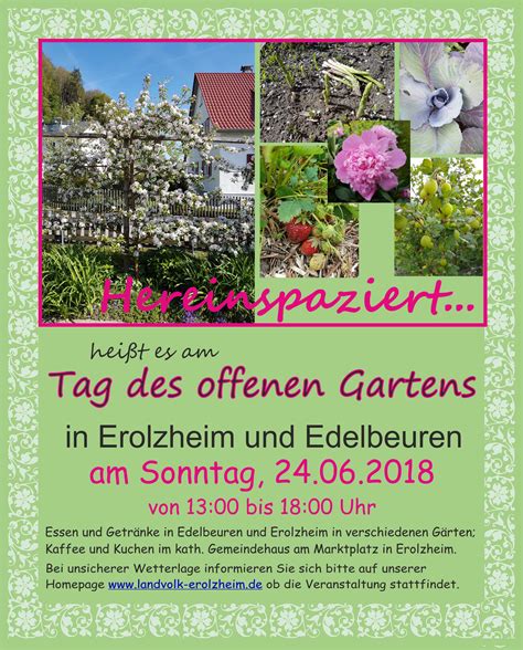 Wir freuen uns auf sie und ihren garten! Katholisches Landvolk Erolzheim - Aktuelles