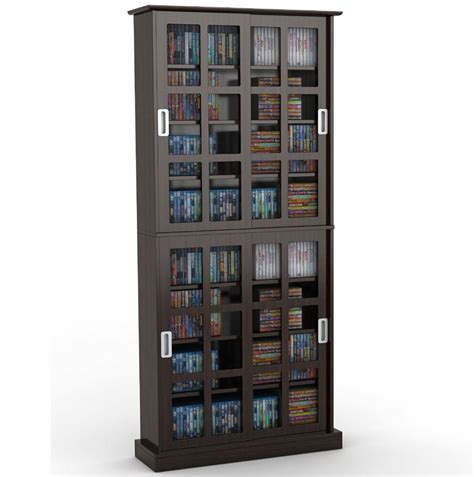 Video cabinet media storage unit. Atlantic Windowpane 720 CD & DVD Media Storage Cabinet in ...