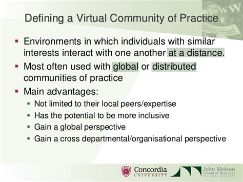 Virtual Communities Of Practice Enabling Peer Based Distance Learning