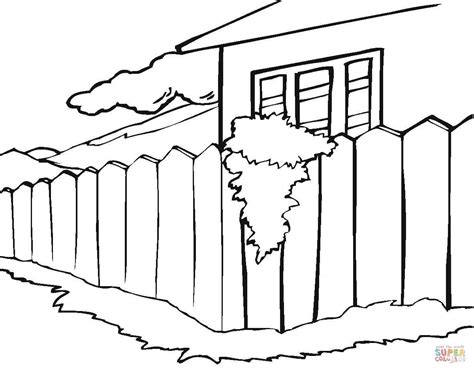 White Picket Fence Coloring Page Coloring Pages